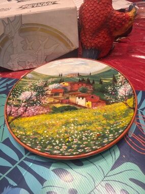 Plate ceramic plate handmade in Portugal by CMG Ceramicas featuring a vibrant Tu